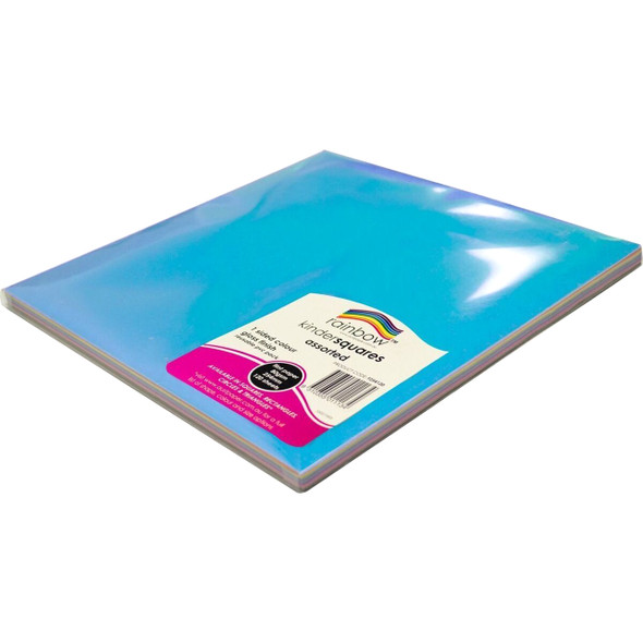 Rainbow Kinder Squares 80gsm Double Sided 254mm Gloss Assorted Pack of 120