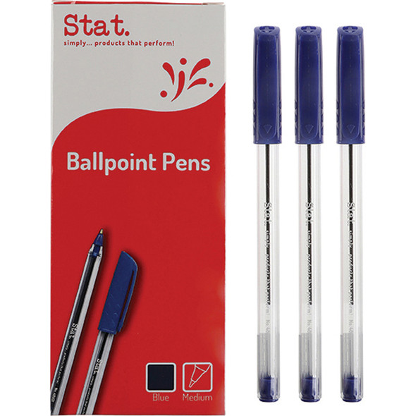 Pen Stat 1.0mm Ballpoint Medium Blue Bx12 Box of 12