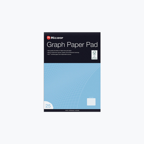 Micador Graph Pad A3 5mm 25 Sheets