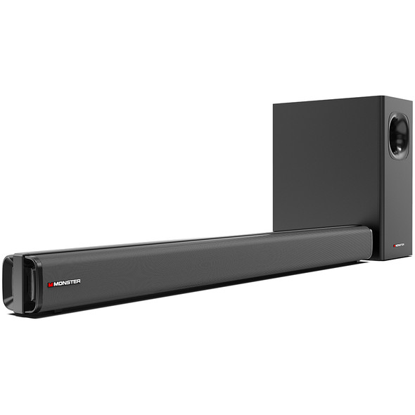Monster 2.1 Channel Soundbar 80W with Wireless Subwoofer