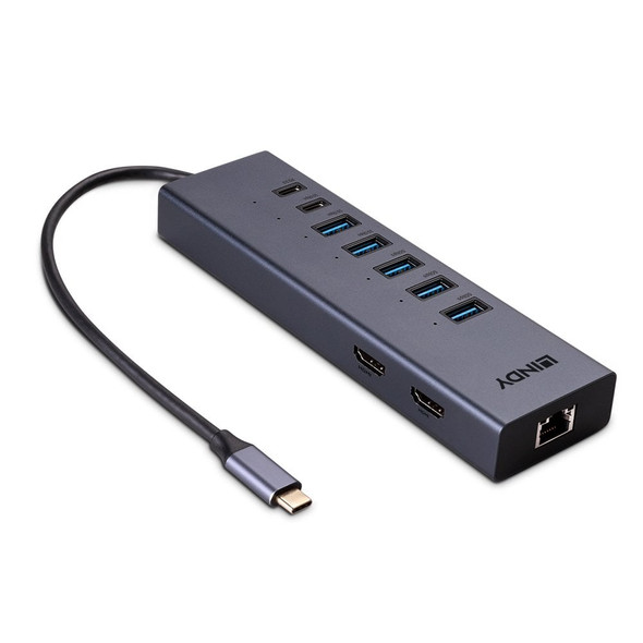 Lindy DST-Mini Duo USB-C Laptop Docking Station with Dual 4K HDMI