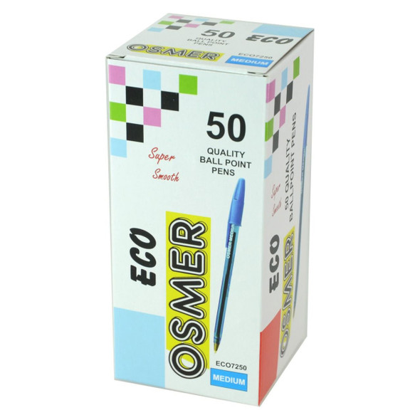 Osmer Economy Ballpoint Pen Medium Blue Box of 50