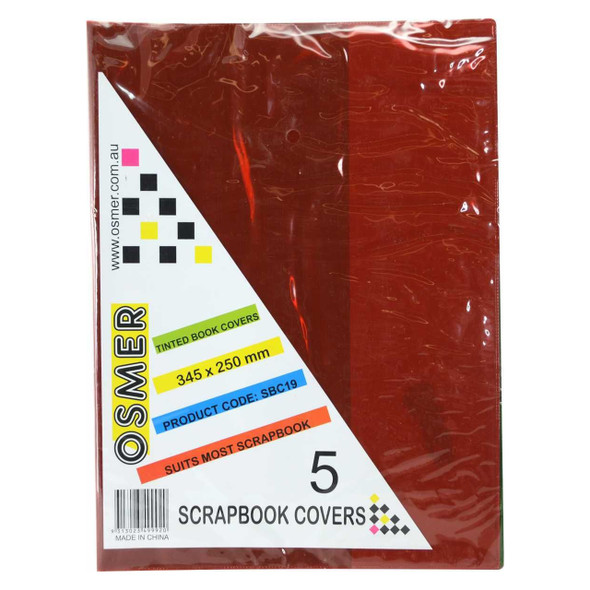 Osmer Scrapbook Cover 345 x 250mm Tinted Assorted Pack of 5