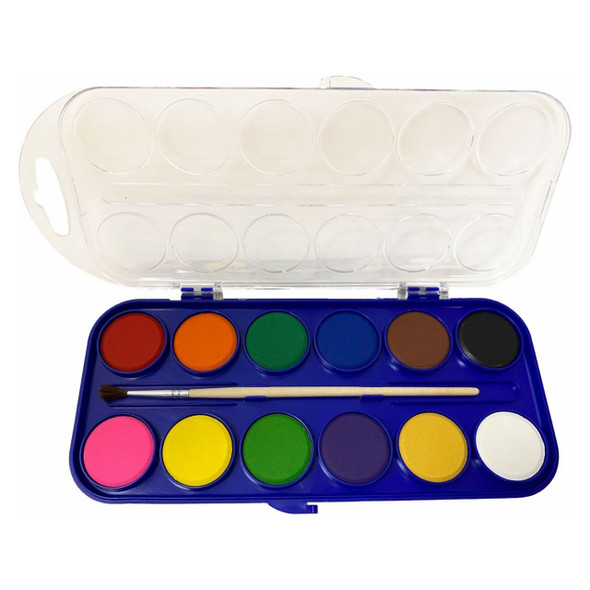 Osmer 12 Assorted Colours Watercolour Paint Set 28mm Box of 12