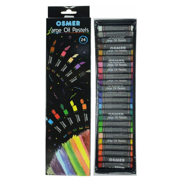Osmer Oil Pastels 11mm Large 24 Assorted Colours Box of 12