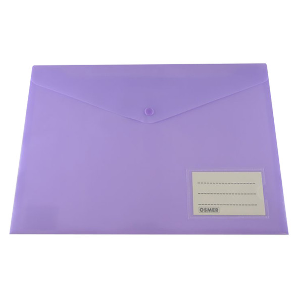 Osmer Document Wallet A4 Name Pocket Purple Pack of 12