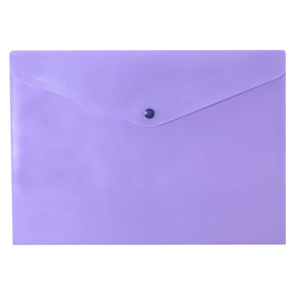 Osmer Document Wallet A4 Button Closure Purple Pack of 12