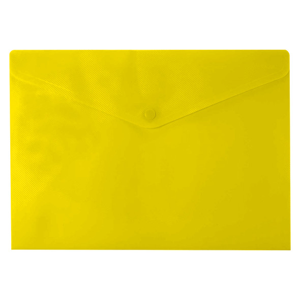 Osmer Document Wallet A4 Button Closure Yellow Pack of 12
