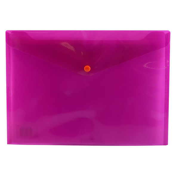 Osmer Document Wallet A4 Button Closure Tinted Pink Pack of 12