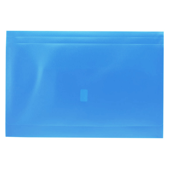 Osmer Document Wallet Foolscap Velcro Closure Light Blue Pack of 12