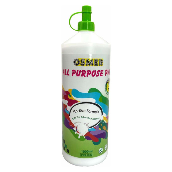 Osmer All Purpose PVA Glue 1000ml White Pack of 6