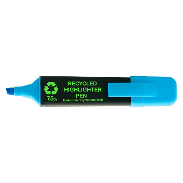 Osmer Recycled Highlighter Pen Chisel Tip Blue Box of 48 | Mega Office Supplies