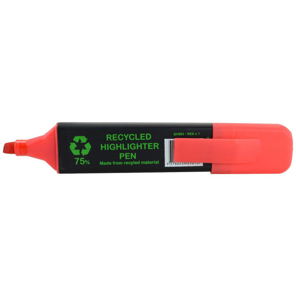 Osmer Recycled Highlighter Pen Chisel Tip Red Box of 48 | Mega Office Supplies