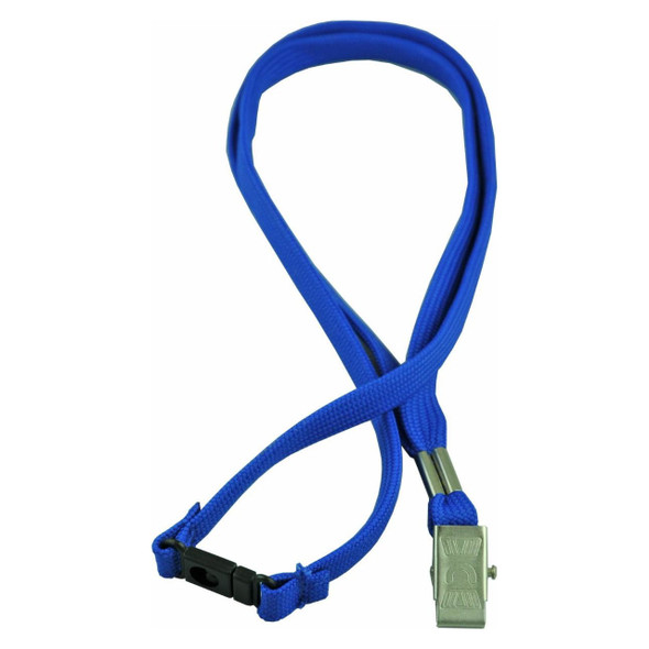 Osmer Lanyard Alligator Clip 45cm Safety Release Blue Pack 20 Box of 5