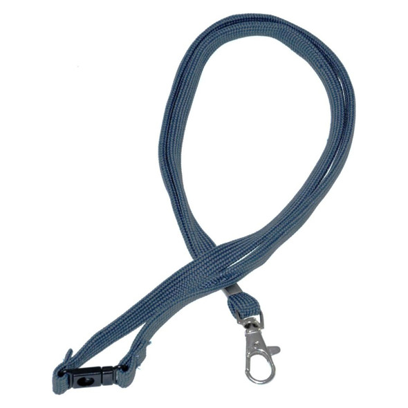Osmer Lanyard D Clip 45cm Safety Release Grey Pack 20 Box of 5