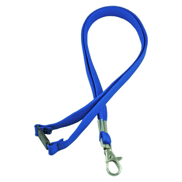 Osmer Lanyard D Clip 45cm Safety Release Blue Pack 20 Box of 5