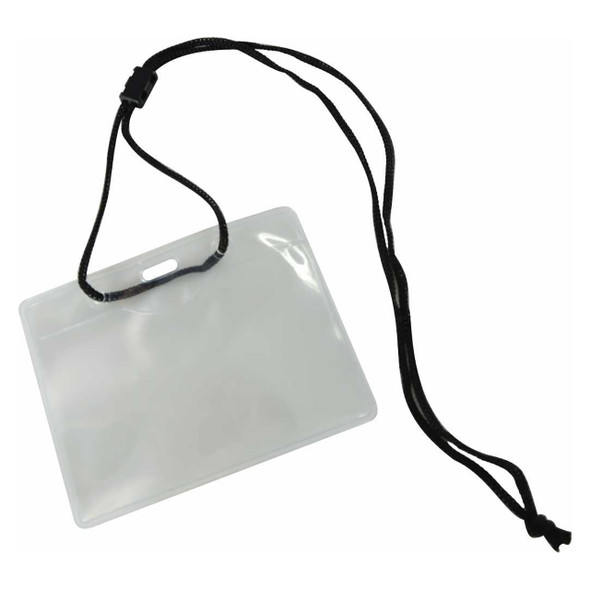 Osmer Lanyard Black with Large ID Pouch 110 x 71mm Pack of 20