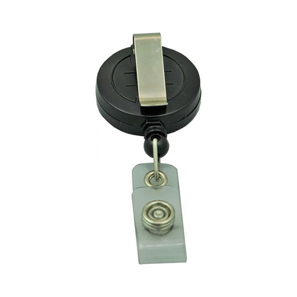 Osmer Black Retractable Plastic Reel Cord 76cm with Clip Pack of 20