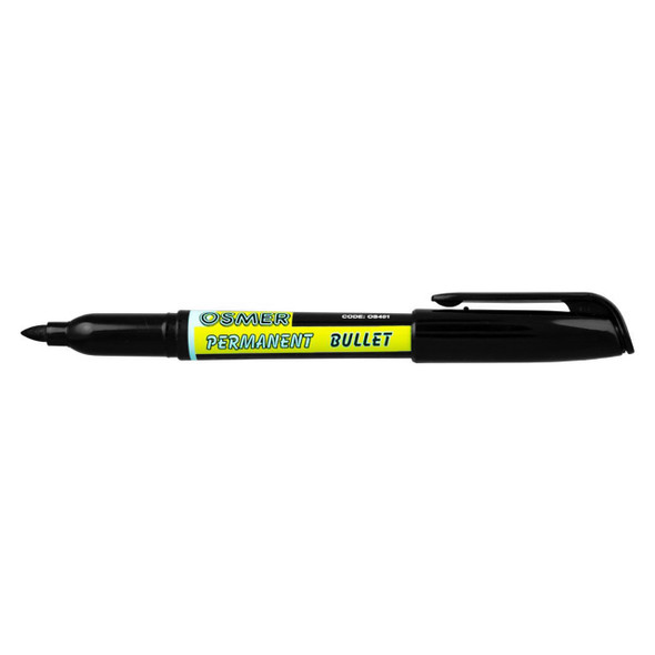 Osmer Black Permanent Marker Fine Bullet Tip Box of 12