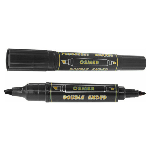 Osmer Black Double Ended Marker Chisel and Bullet Tips Box of 12 | Mega Office Supplies