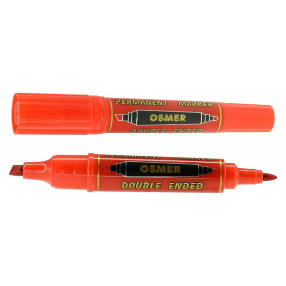 Osmer Red Double Ended Marker Chisel and Bullet Tips Box of 12 | Mega Office Supplies