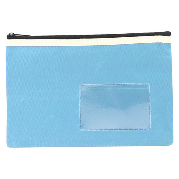Osmer Polyester Pencil Case 1 Zip with Name Card 23 x 15.5cm Light Blue Pack of 6