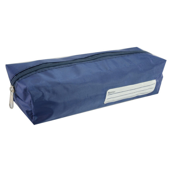 Osmer Barrel Pencil Case 1 Zip Printed Name Pocket Blue Pack of 10