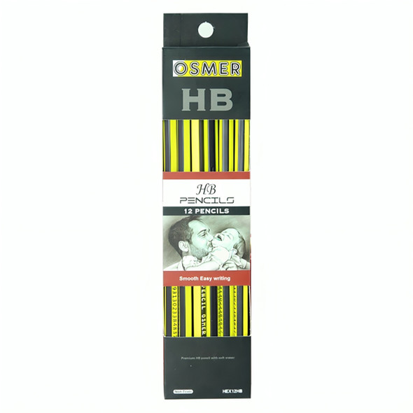 Osmer HB Pencil Hexagonal with Eraser Box of 144