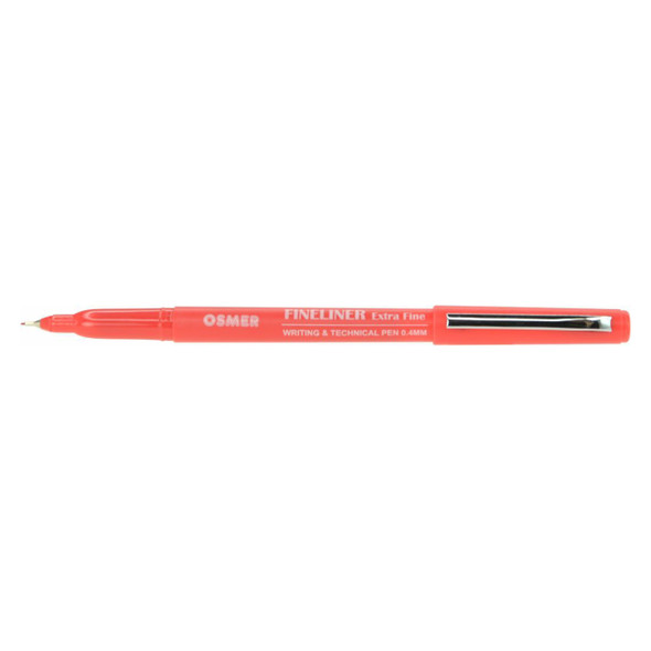 Osmer Red Fineliner Pen 0.4mm Box of 12