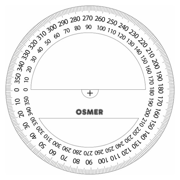 Osmer Protractor 360 Degree 10cm Hangsell Box of 36