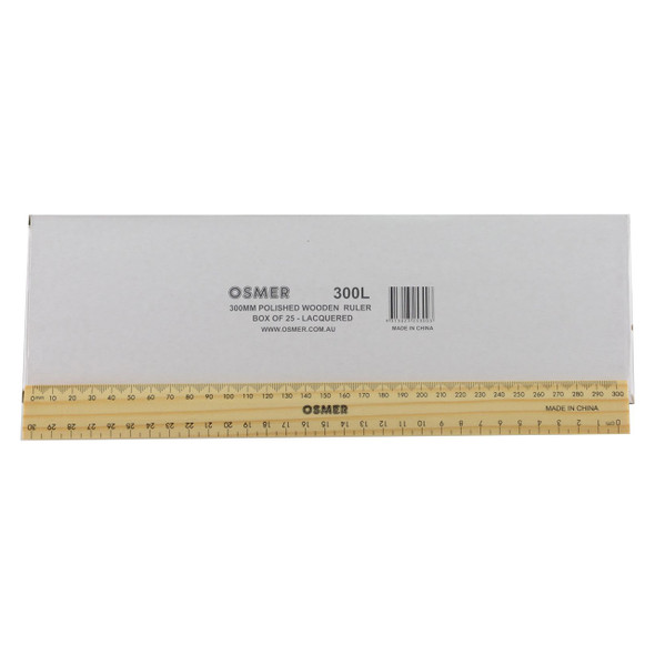 Osmer Ruler 30cm Wooden Lacquered Pack of 25