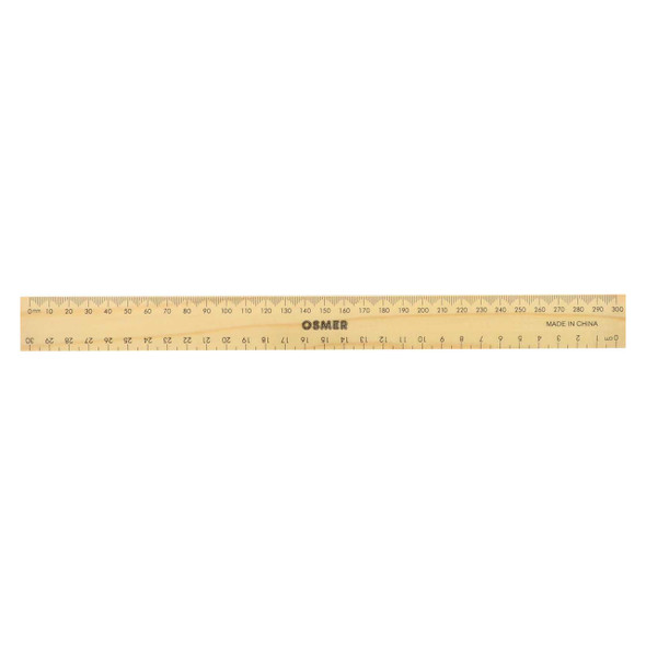 Osmer 30cm Ruler Wooden Lacquered Pack of 25