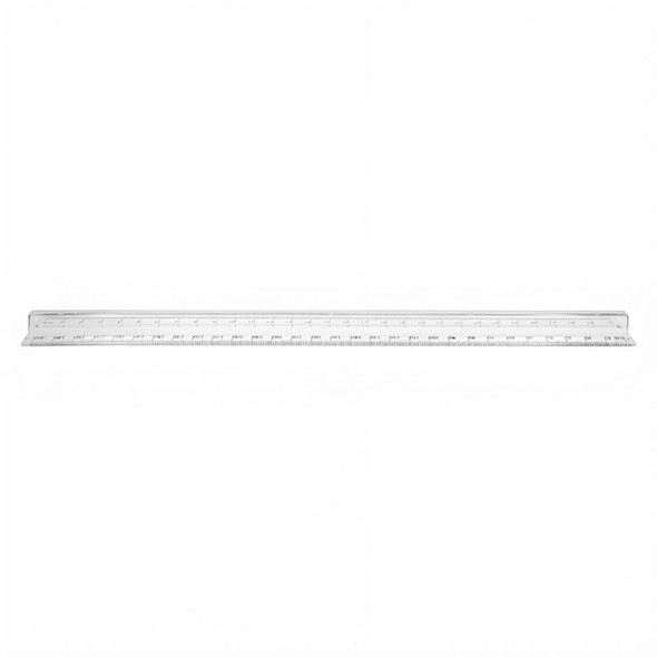 Osmer Plastic Ruler 30cm with Finger Grip Clear Pack of 24