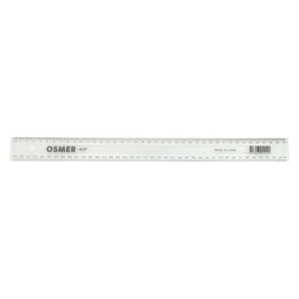 Osmer 40cm Ruler Plastic Premium Clear Pack of 24