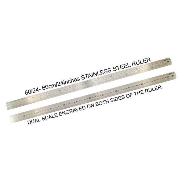 Osmer Ruler 60cm Dual Scale Stainless Steel Pack of 20