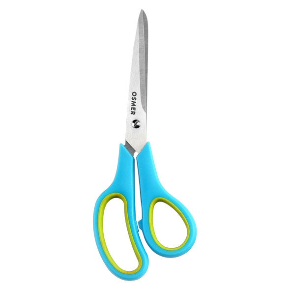 Osmer Scissors Soft Grip 215mm Green and Blue Offset Handle Hangsell Pack of 12