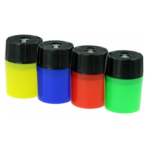 Osmer 2 Hole Sharpener ABS Plastic Drum Solid Assorted Box of 12