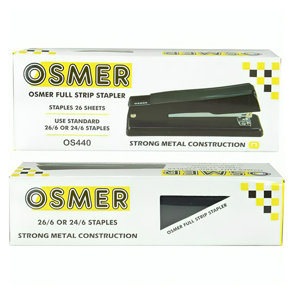 Osmer Metal Full Strip Stapler Black