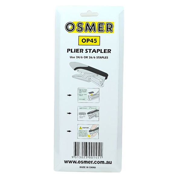 Osmer Stapler Plier with Staples 26/6 Box of 1000