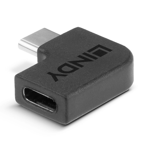 USB 3.2 Type C Male to C Female 90 Degree Adapter Lindy