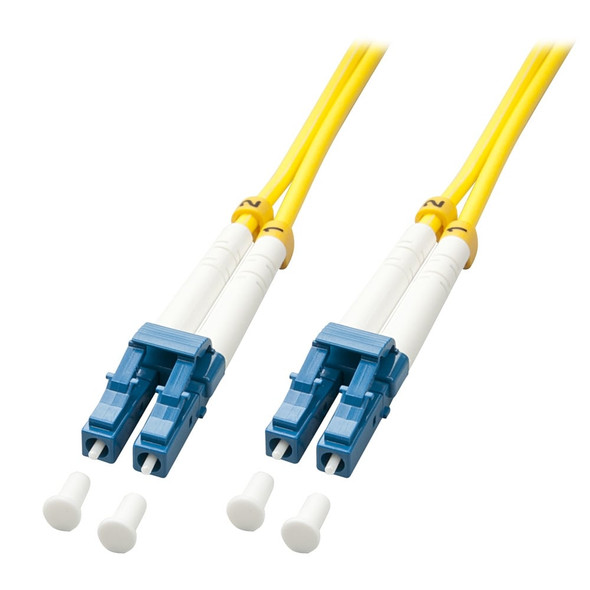 Lindy 1m Fibre Optic Cable LC-LC OS2 Yellow