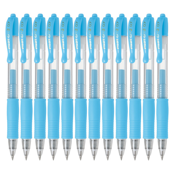 Pilot G-2 Retractable Gel Pen 0.7mm Pastel Blue Box of 12