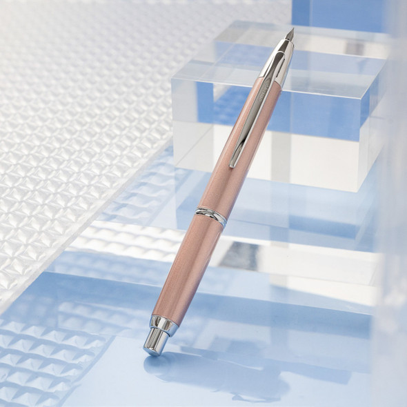 Pilot Capless Decimo Fountain Pen Fine Nib Champagne Pink Barrel