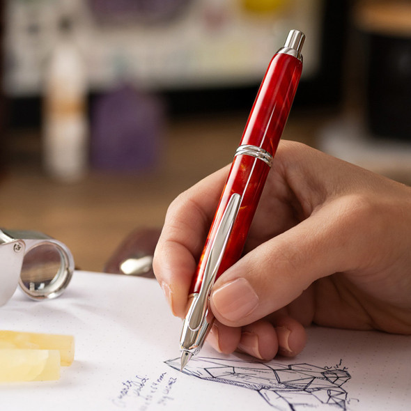 Pilot Capless SE Fountain Pen Fine Nib Marble Orange Barrel