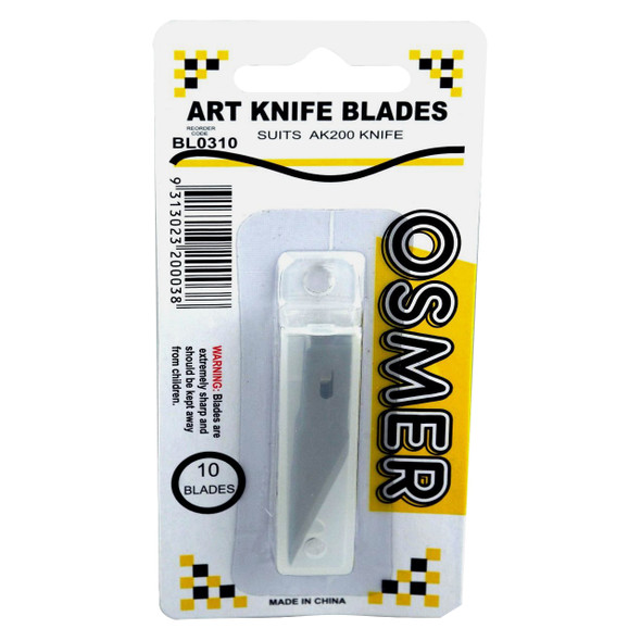 Osmer Art Knife Blades 8mm Refill for AK200 Pack of 10