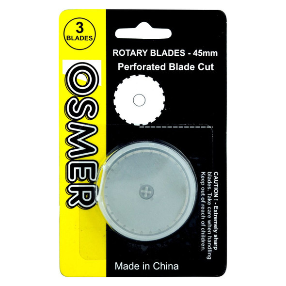 Osmer Rotary Wheel Perforated Blade 45mm Pack of 3