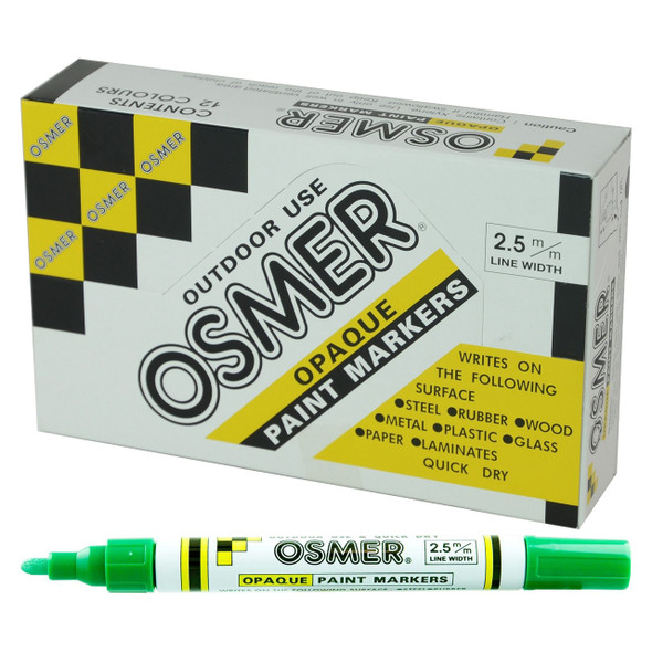 Osmer Opaque Paint Marker Broad Tip Dark Green Box of 12