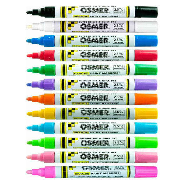 Osmer Assorted Opaque Paint Marker Broad Tip Box of 12