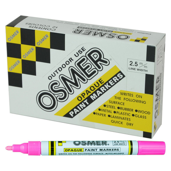 Osmer Opaque Paint Marker Broad Tip Hot Pink Box of 12