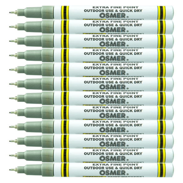 Osmer Opaque Paint Marker Extra Fine Tip Silver Box of 12
